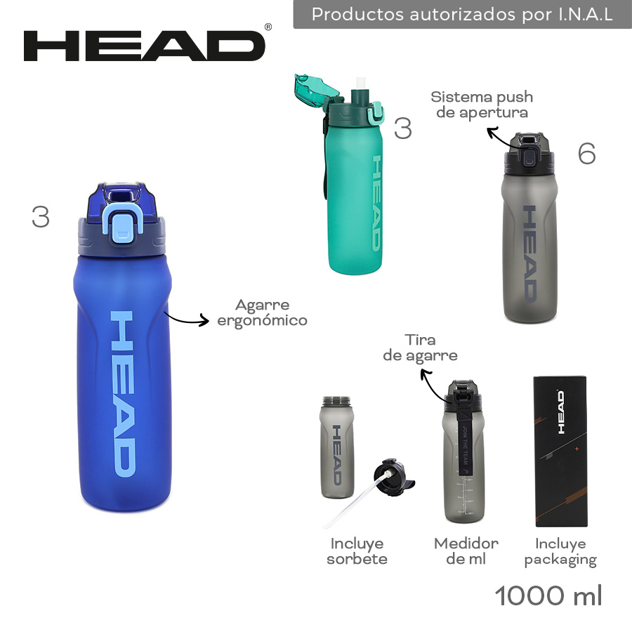 BOTELLA 1000ML - AZUL - 1 UND. HEAD - foto 4