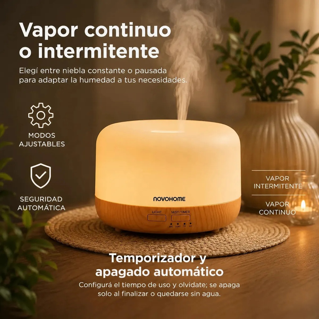 DIFUSOR AROMATICO HUMIDIFICADOR 300 ML NOVOHOME - 4
