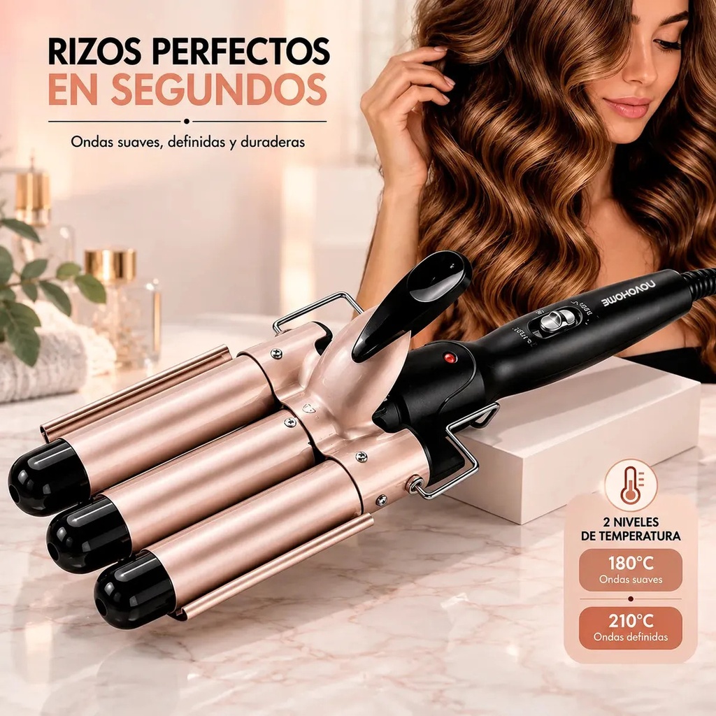 BUCLERA RIZADOR 3 TUBOS 130W NOVOHOME - 9