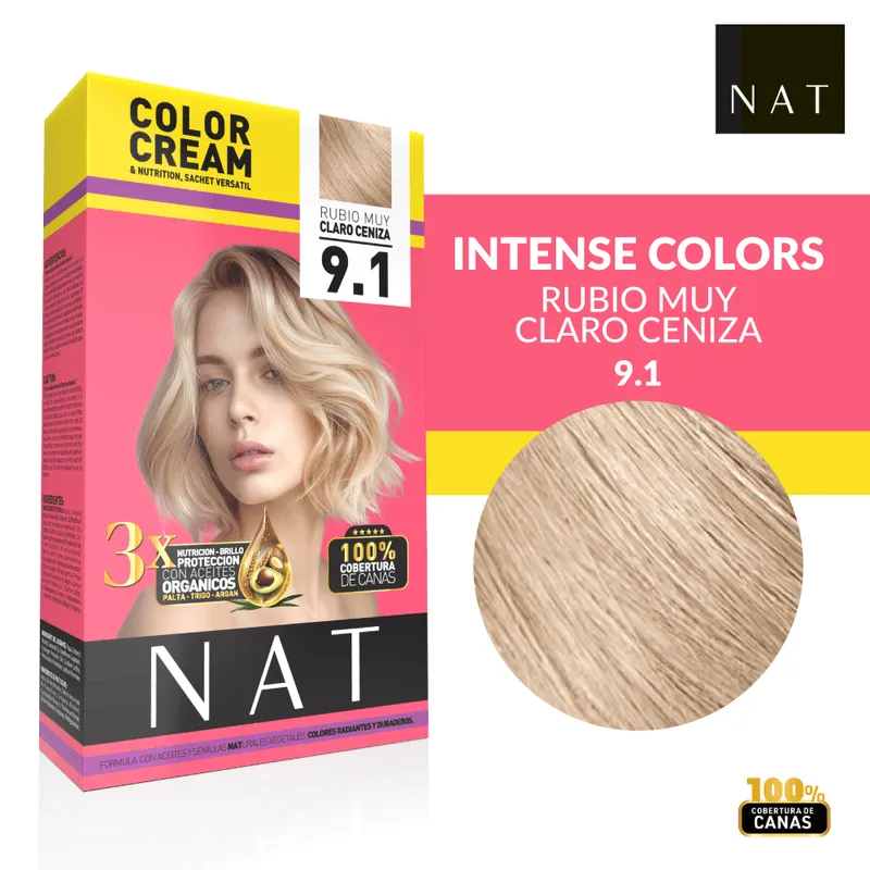 NAT SACHET 9.1 VERY LIGHT ASH BLONDE (50G)