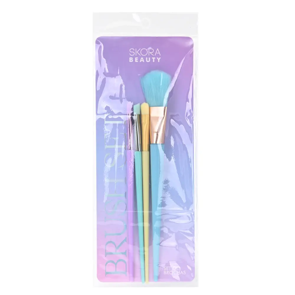 SET BROCHA MAQUILLAJE COLORES PASTEL X4U (VARIOS - SET)