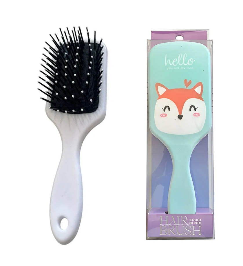 CEPILLO NEUMATICO RECTANGULAR DESENREDANTE ANIMALITOS X1U