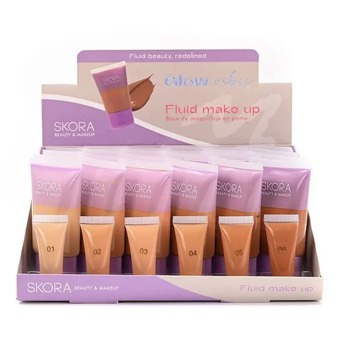 BASE DE MAQUILLAJE  FLUIDA EN POMO X24U (UNIDAD)