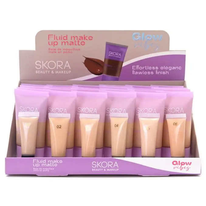 BASE DE MAQUILLAJE FLUIDA EN POMO X24U (UNIDAD)