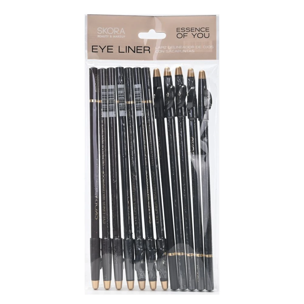 DELINEADOR LAPIZ PARA OJOS CON SACAPUNTAS X12U (UNIDAD)