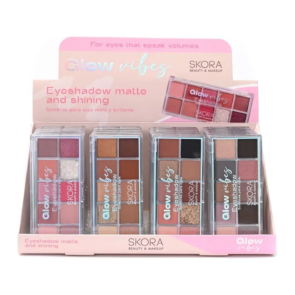 SOMBRAS PARA OJOS COMBINADAS X 10 TONOS X24U (UNIDAD) SKORA