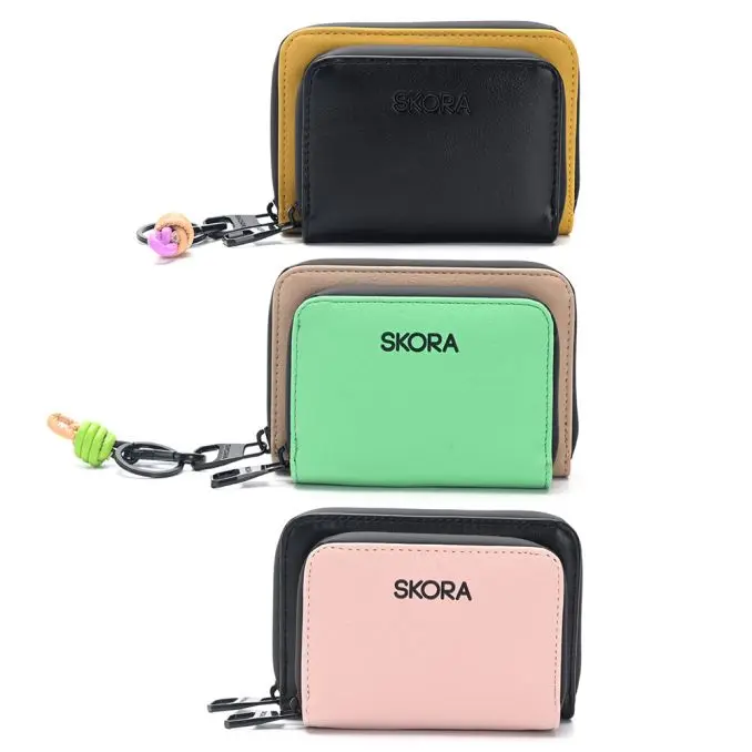 BILLETERA LURIL CON BOLSILLO FRONTAL Y LLAVERO NUDO 12.5X9CM EN CAJA, X1U (UNIDAD)