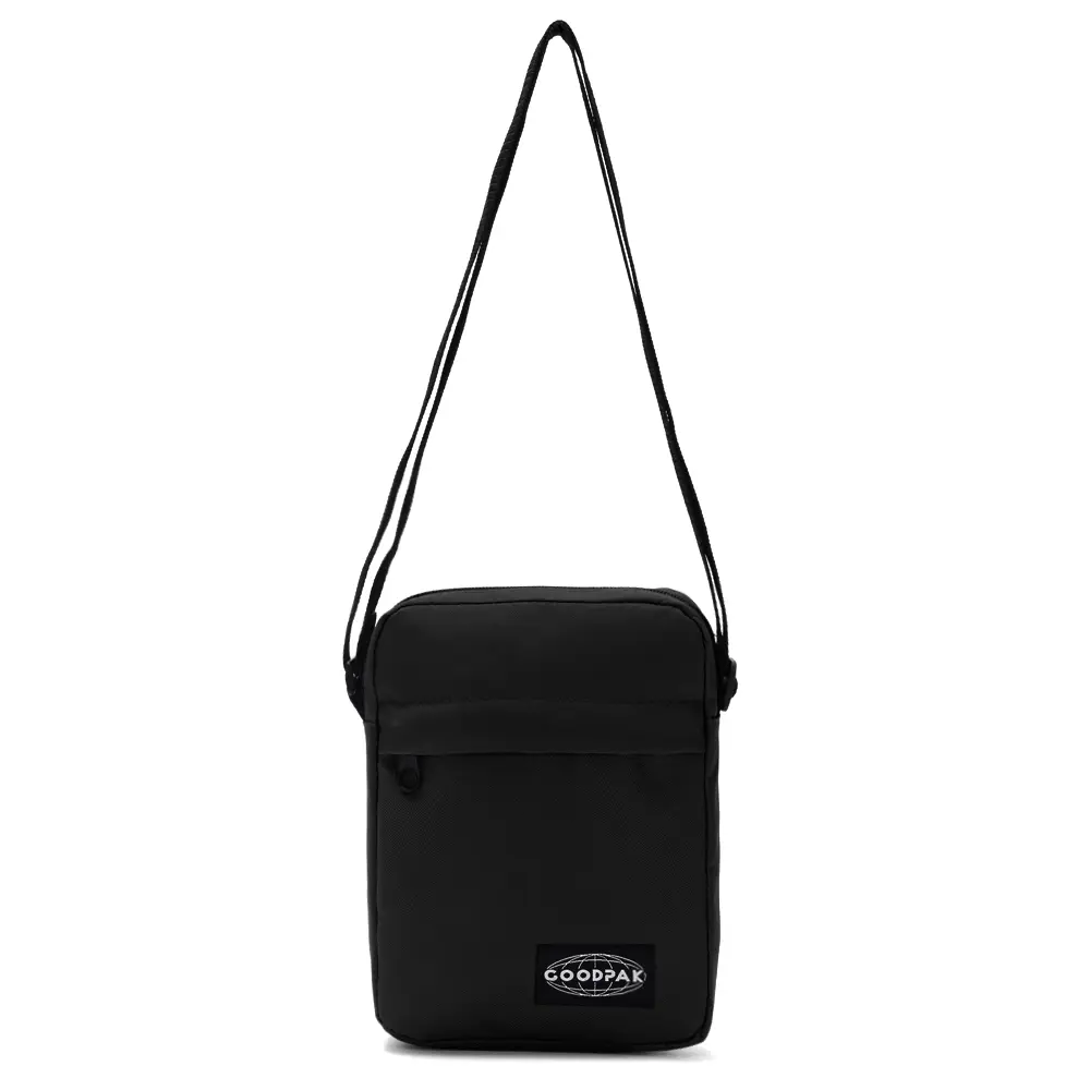 MORRAL GOODPAK BOLSILLO DELANTERO NEGRO 21X16X5.5CM X1U (LISO - UNIDAD)
