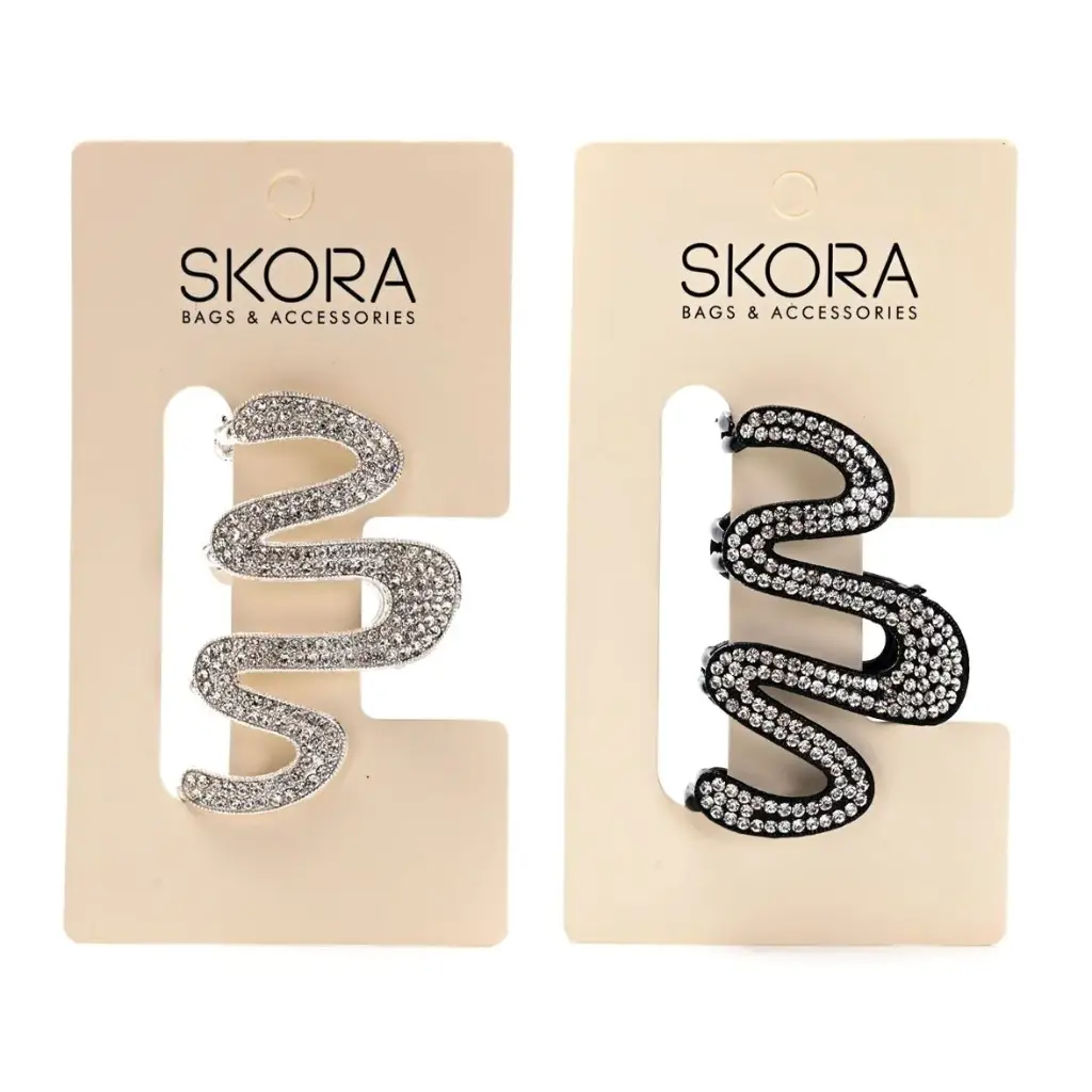 BROCHE ONDA STRASS 5CM X1U (MEDIANO - UNIDAD)