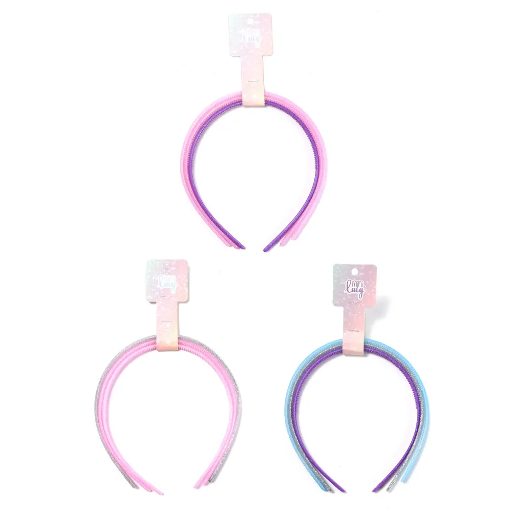 SET VINCHA RIGIDA INFANTIL MULTICOLOR BRILLITOS X3U (SET)