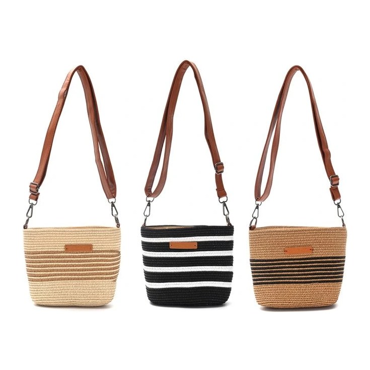 BANDOLERA SUMMER EDIT SIMIL RAFIA RAYAS 23X16X9CM XUNIDAD SKORA