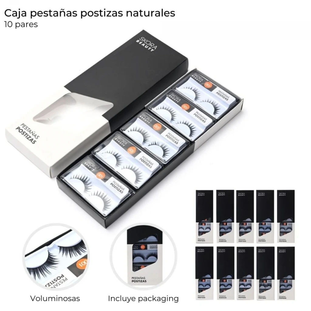 CAJA PESTAÑAS POSTIZAS NATURALES 10PARES