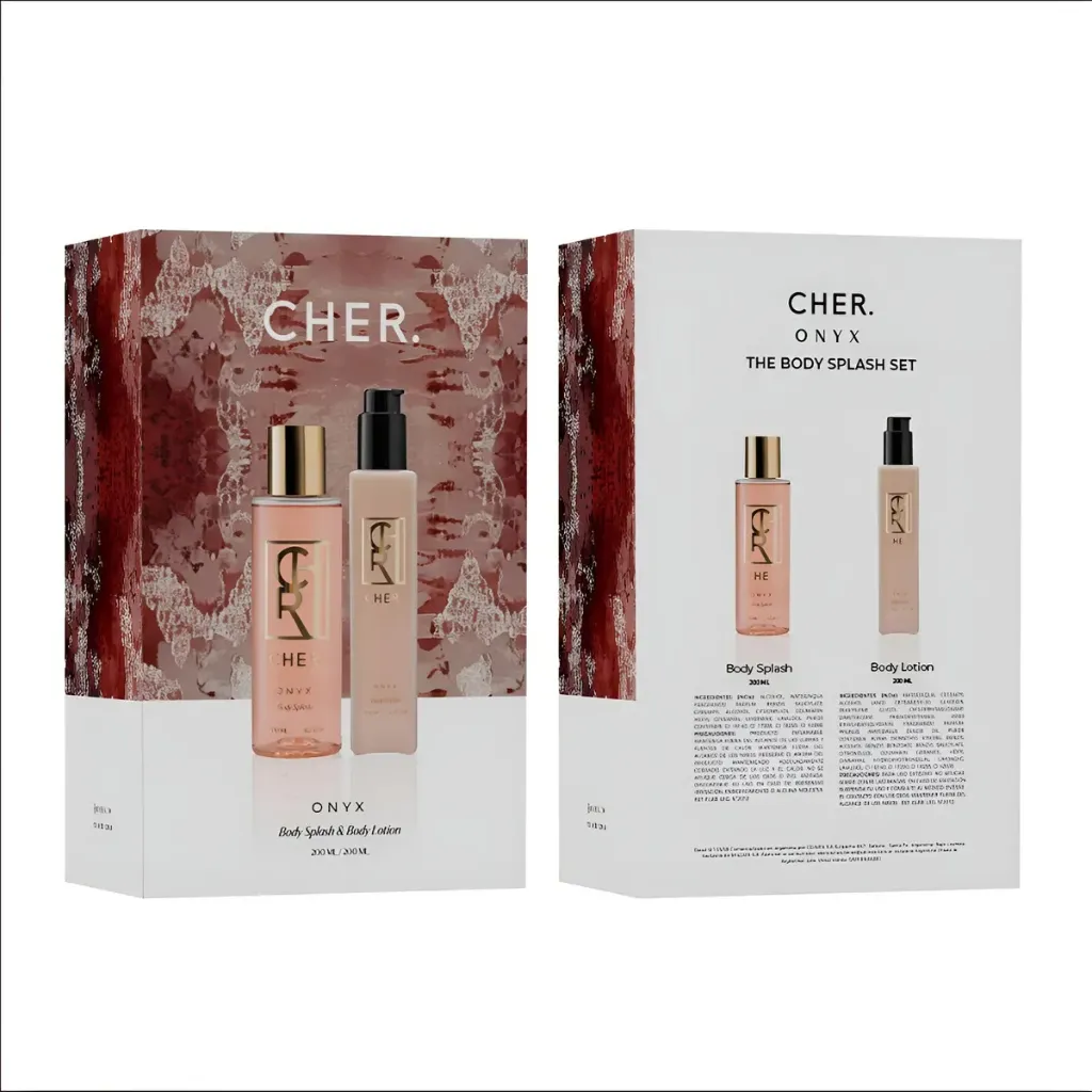 CHER ONYX BODY SPLASH X200V + BODY LOTION X200V COFRE (200ML + 200ML)