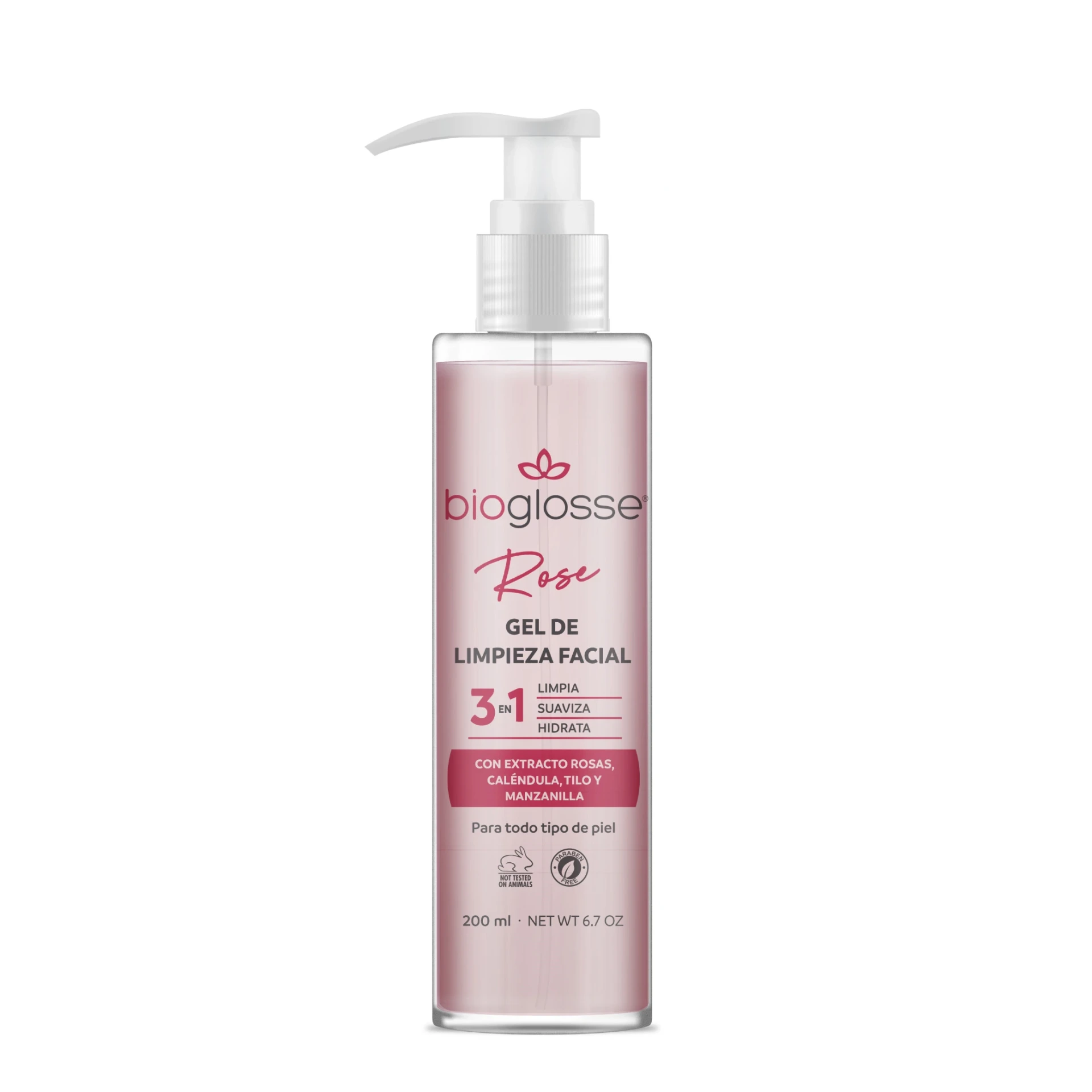 GEL DE LIMPIEZA FACIAL - LINEA ROSE 200 ML