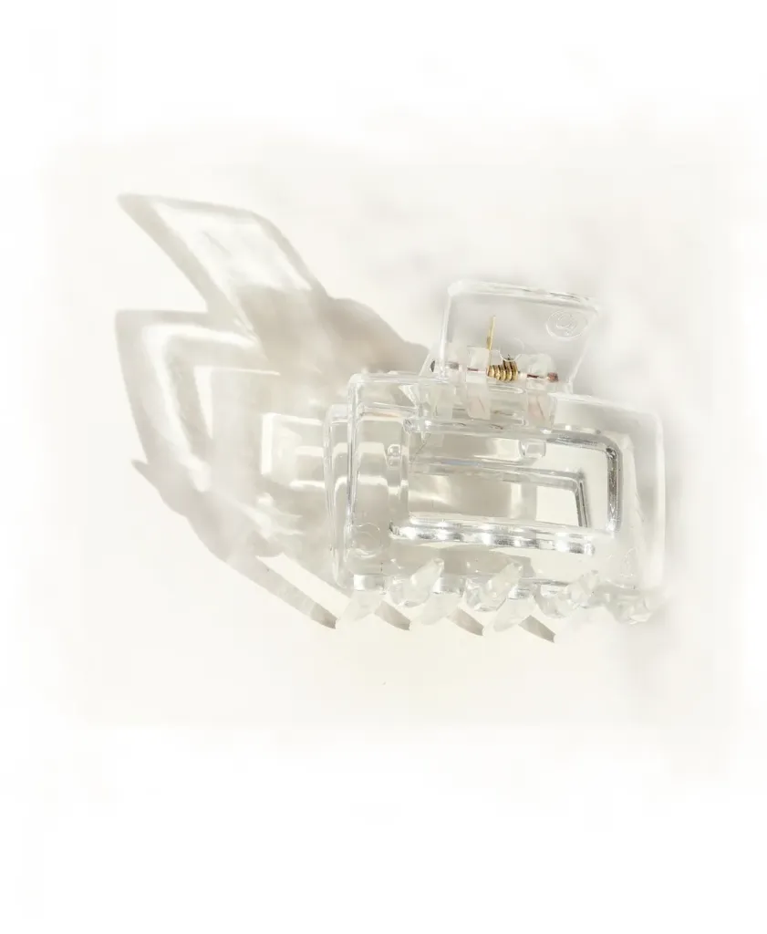 PINZA RECTANGULAR MINI TRANSPARENTE CAREY