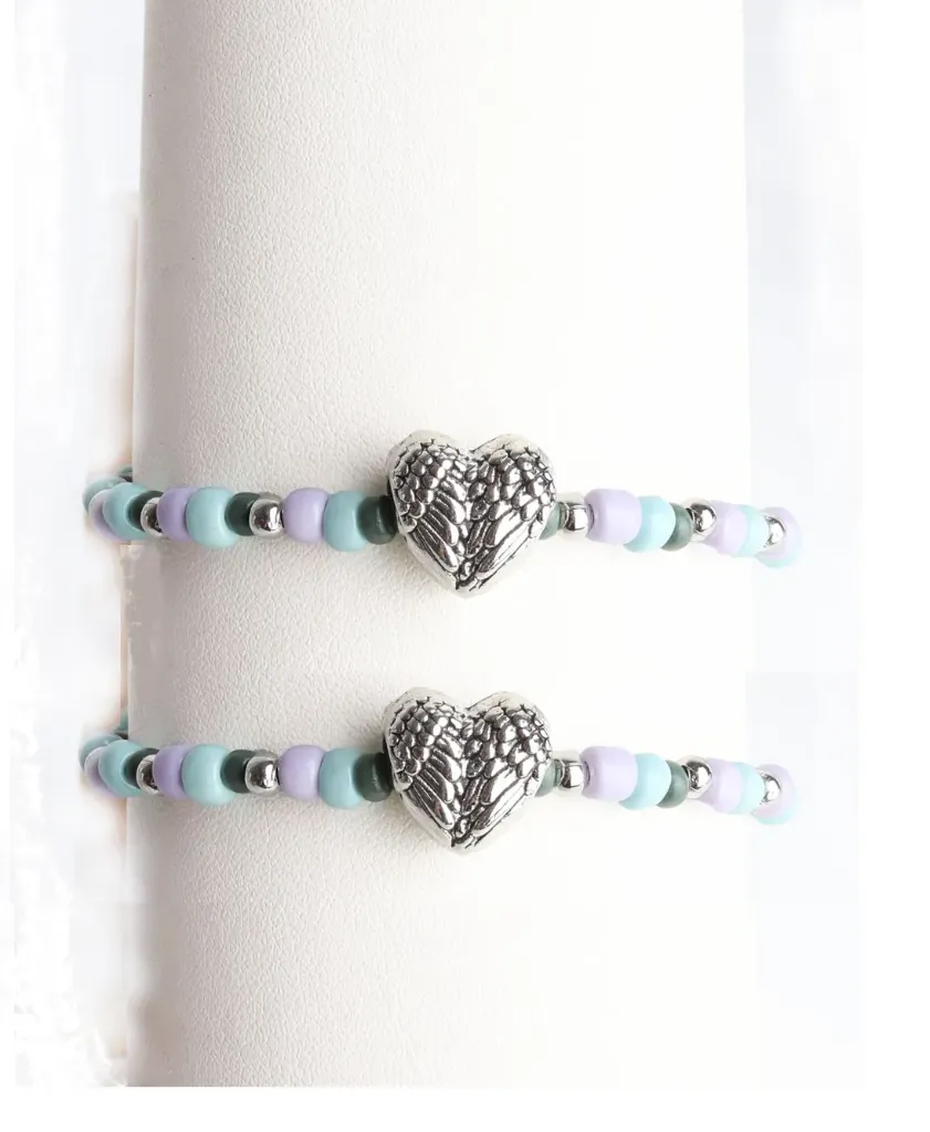 SET X 2 PULSERAS CORAZON CAREY