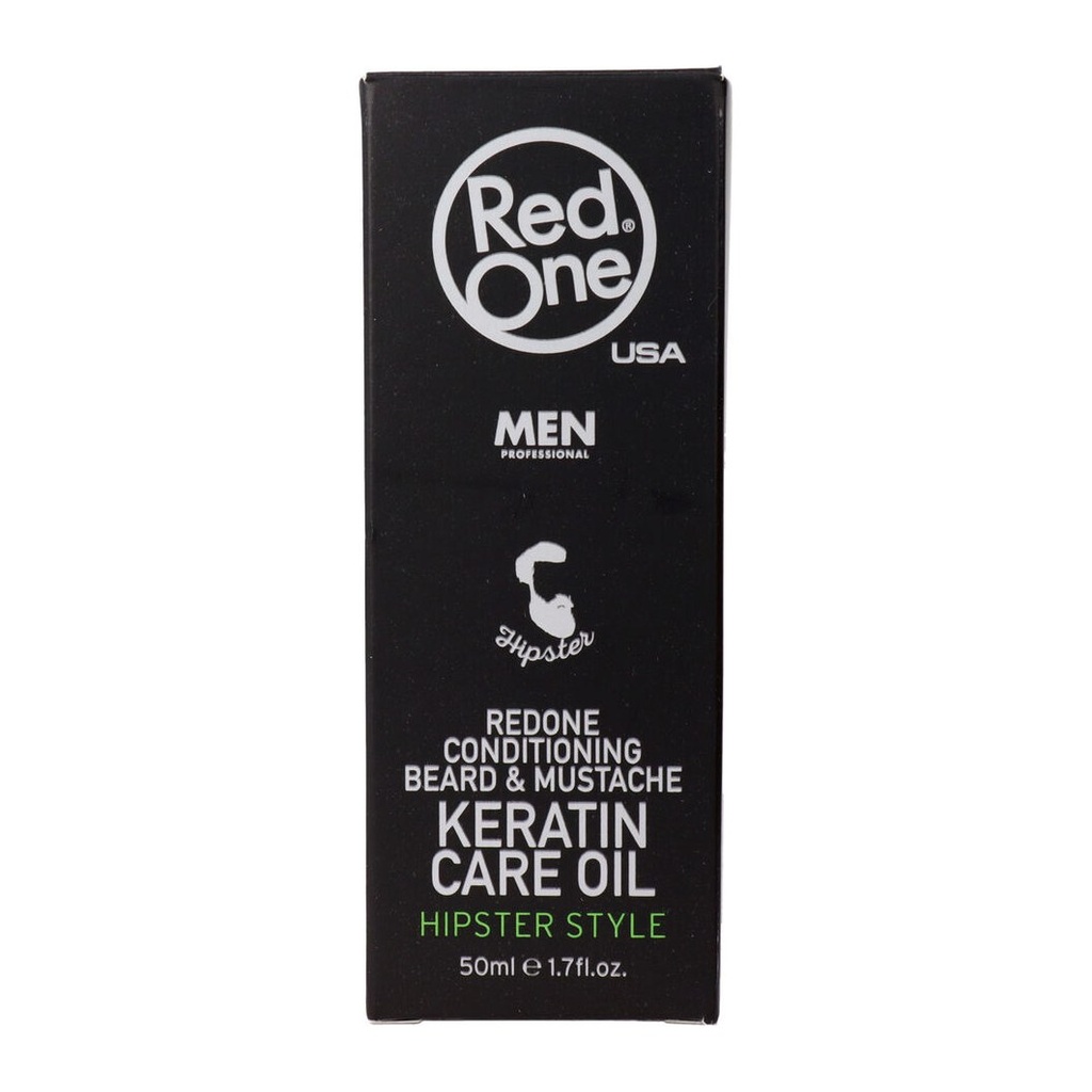 [52392] BEARD & MUSTACHE KERATIN CARE OIL 50 ML - NEGRO - 1 UND. - CAJA RED ONE