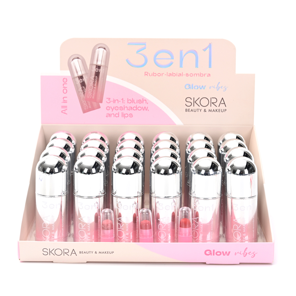 SET 3 EN 1 RUBOR, LABIAL Y SOMBRA - SKORA