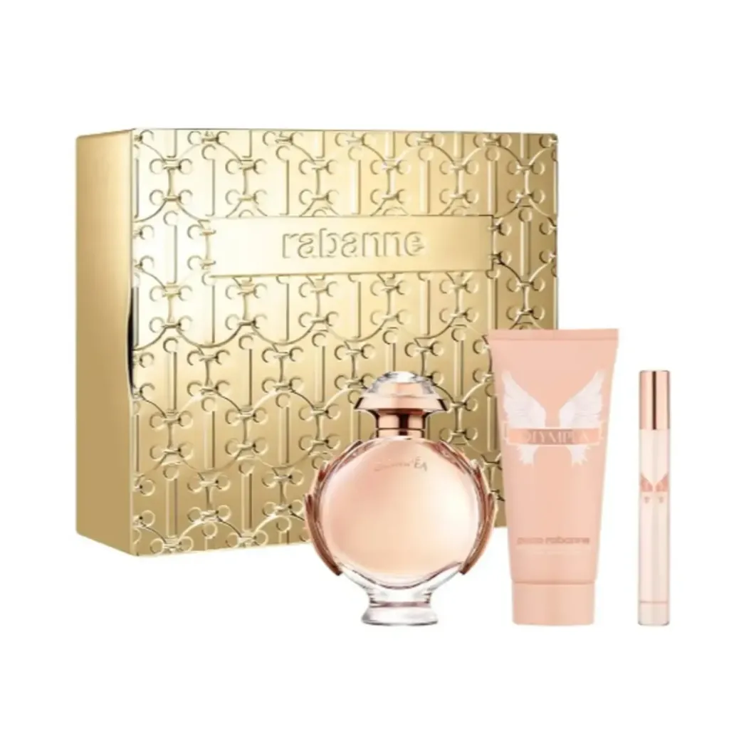 PACO RABANNE OLIMPEA FEM EDP COFRE (EDP 80ML+BODYLOTION100 ML+TRAVEL 10 ML  - CAJA)