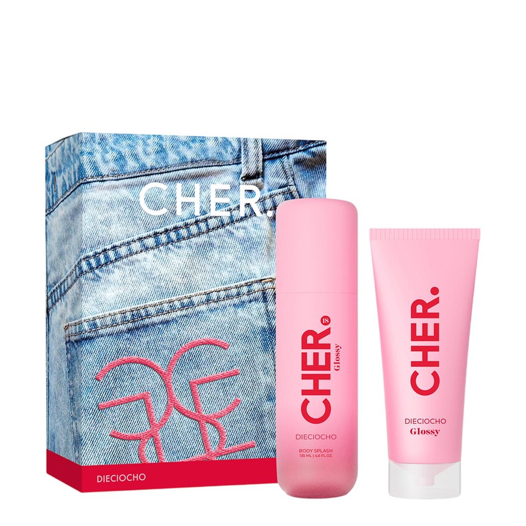 DIECIOCHO GLOSSY BODY SPLASH 135 ML + BODY LOTION 100 ML COFRE DDM CHER