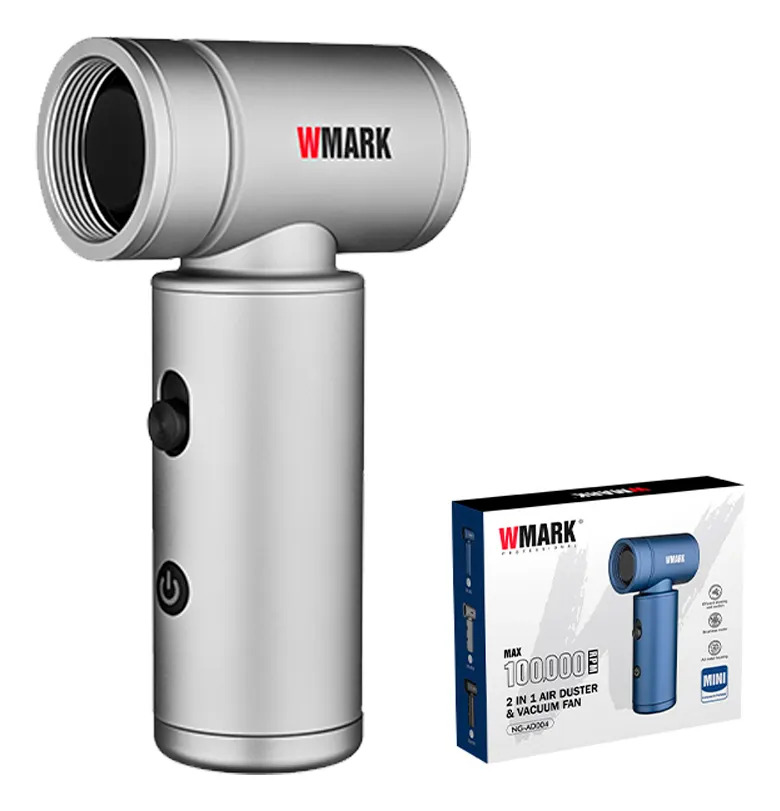 [70452] SOPLADOR Y ASPIRADOR 2 EN 1 RECARGABLE USB - PLATEADO WMARK