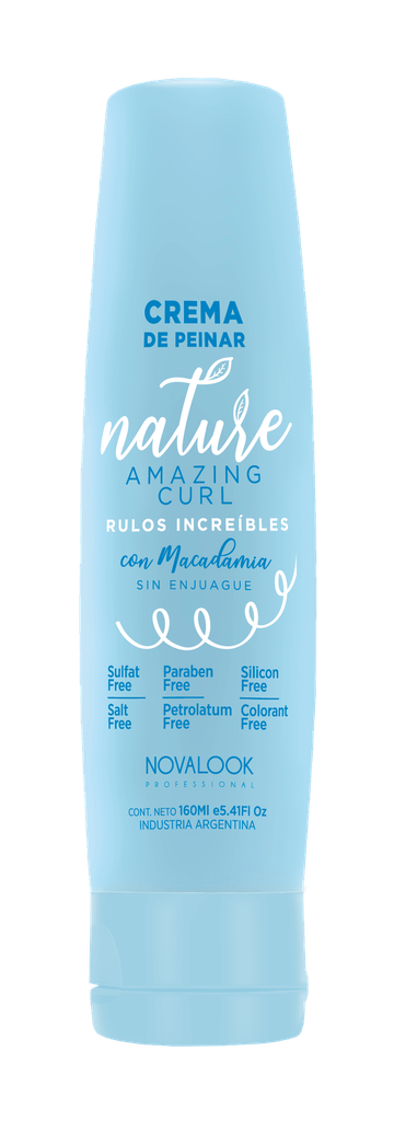 CREMA DE PEINAR NATURE RULOS CON MACADAMIA - 160 ML - POMO NOVALOOK
