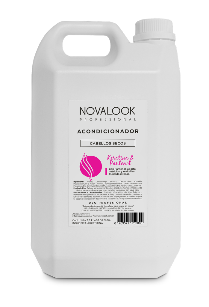 ACONDICIONADOR KERATINA Y PANTENOL CABELLOS SECOS - 2,9 L - BIDÓN NOVALOOK