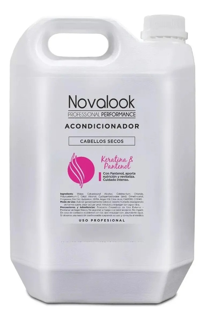 ACONDICIONADOR KERATINA Y PANTENOL CABELLOS SECOS - 5 L - BIDÓN NOVALOOK