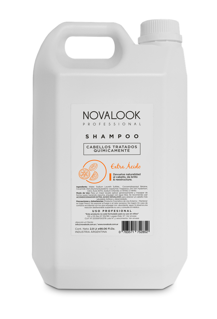 SHAMPOO EXTRA ÁCIDO POST TÉCNICO - 2,9 L - BIDÓN NOVALOOK