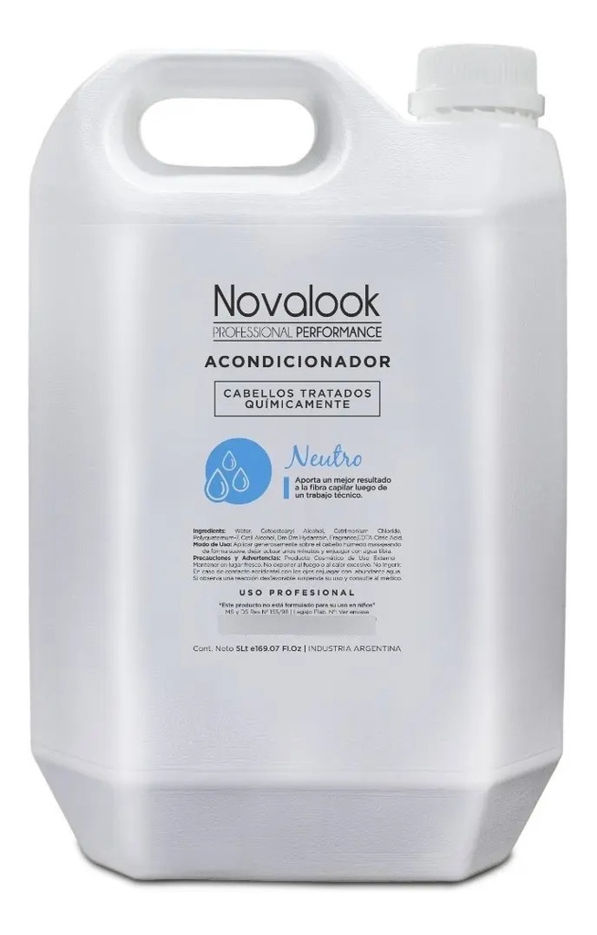 ACONDICIONADOR NEUTRO BRILLO Y SUAVIDAD - 5 L - BIDÓN NOVALOOK