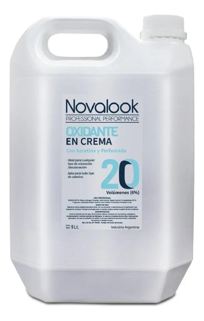 OXIDANTE EN CREMA 20 VOL CON KERATINA - 5 L - BIDÓN NOVALOOK