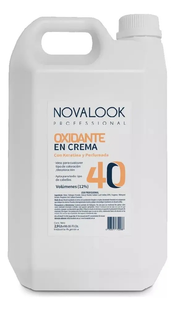 OXIDANTE EN CREMA 40 VOL CON KERATINA - 2,9 L - BIDÓN NOVALOOK