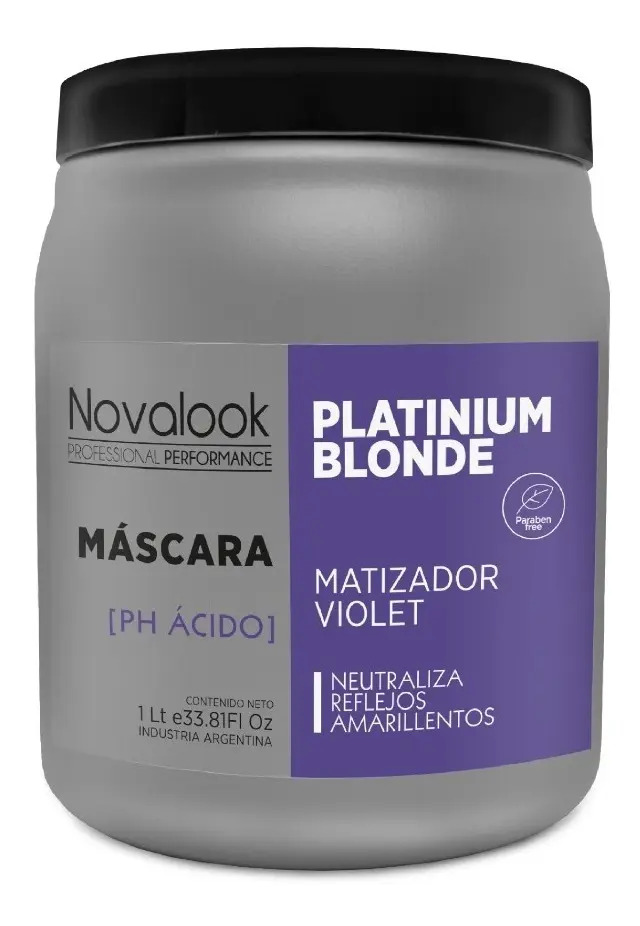 MÁSCARA MATIZADORA PLATINIUM BLONDE VIOLET - 1 L - POTE NOVALOOK
