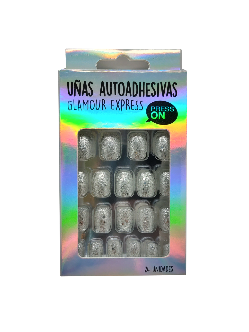 UÑAS AUTOADHESIVAS ESPECIALES - 51 GLITTER PLATA - 1 UND THELMA Y LOUISE