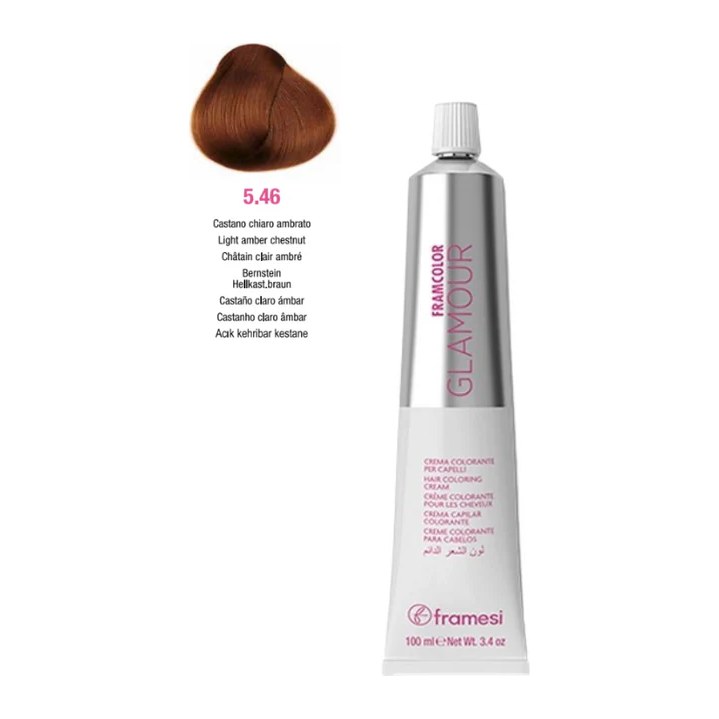 FRAMCOLOR GLAMOUR CASTAÑO CLARO AMBAR (5.46 - 100 ML - POMO) FRAMESI
