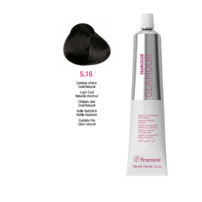 FRAMCOLOR GLAMOUR CASTANIO FRIO CLARO NATURAL (5.16 - 100 ML - POMO)