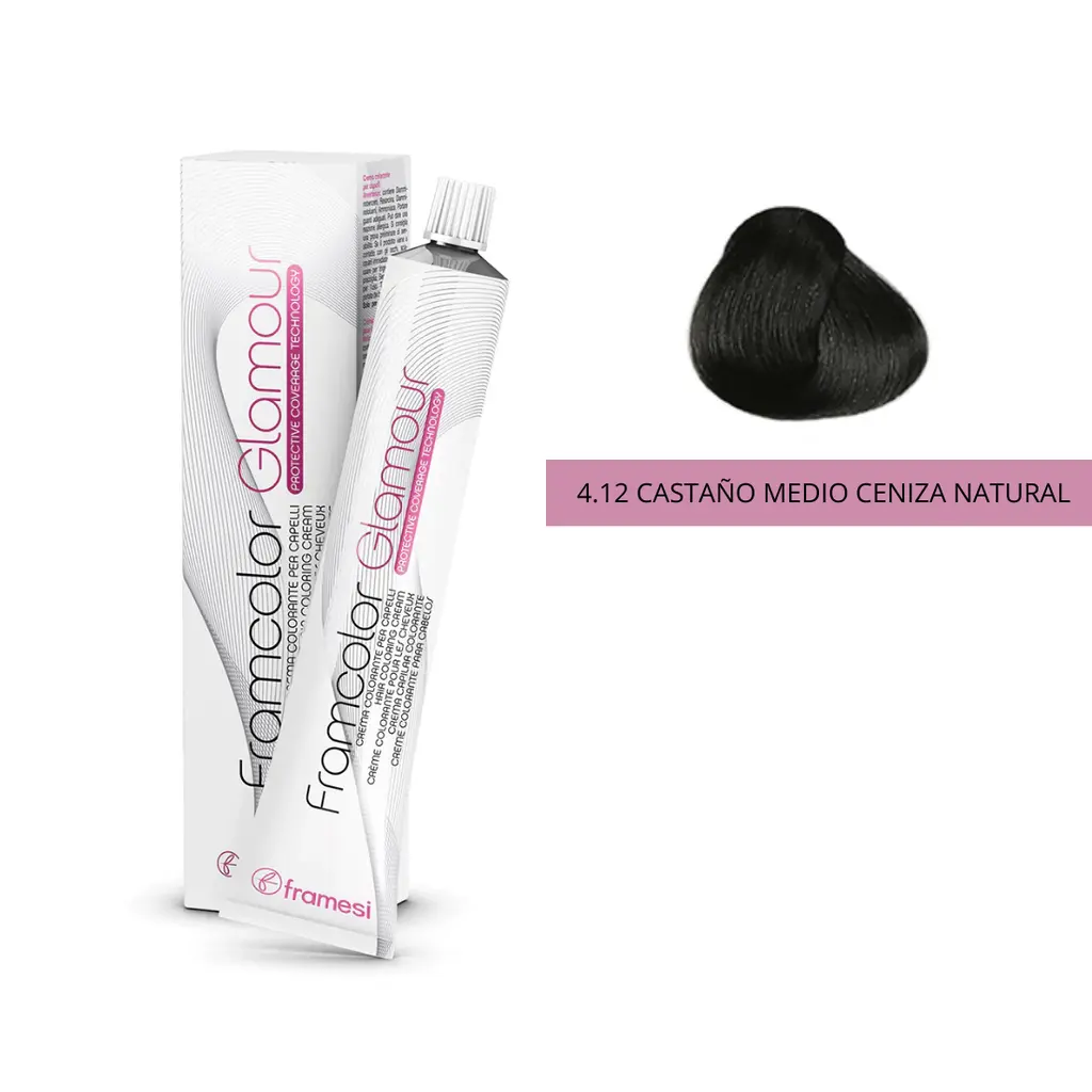 FRAMCOLOR GLAMOUR CASTAÑO MEDIO CENIZA (4.12 - 100 ML - POMO)