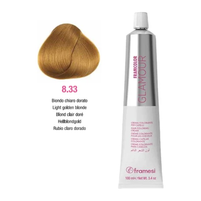 FRAMCOLOR GLAMOUR RUBIO CLARO DORADO (8.33 - 100 ML - POMO) FRAMESI