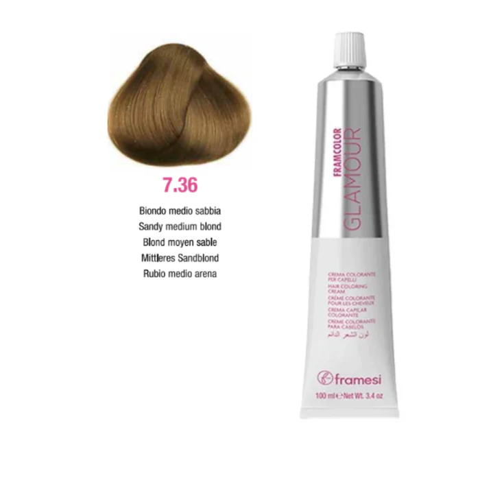 FRAMCOLOR GLAMOUR RUBIO MEDIO  ARENA (7.36 - 100 ML - POMO)