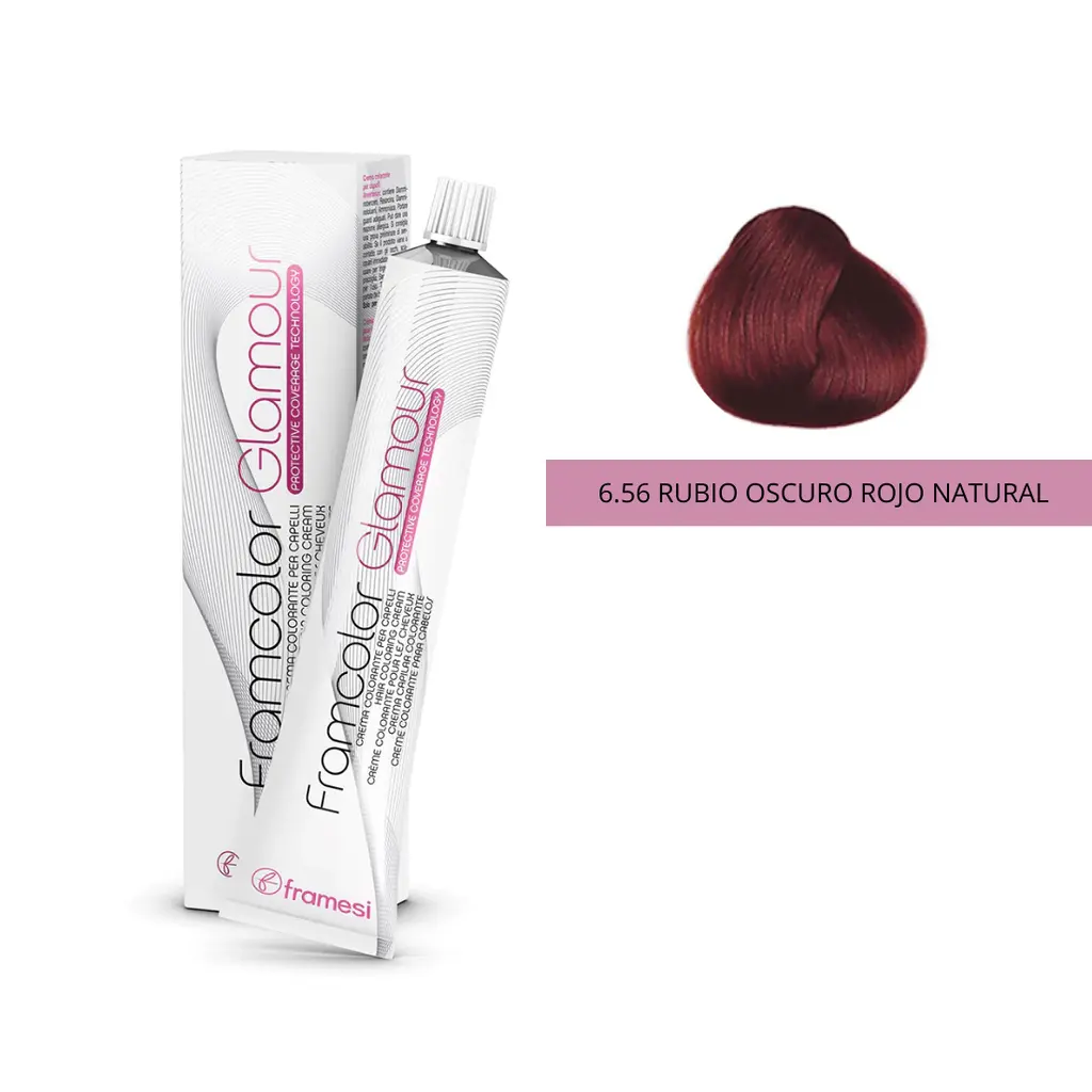 FRAMCOLOR GLAMOUR RUBIO OSCURO ROJO NATURAL (6.56 - 100 ML - POMO)