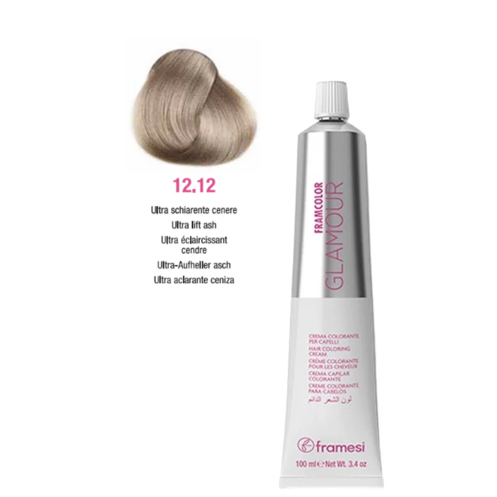 FRAMCOLOR GLAMOUR ULTRA ACLARANTE CENIZA (12.12 - 100 ML - POMO)