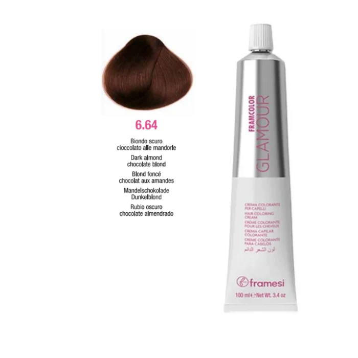 FRAMCOLOR GLAMOUR  RUBIO OSCURO CHOCOLATE ALMENDRADO (6.64 - 100ML - POMO)