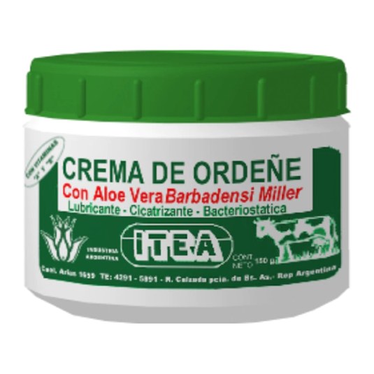 [6051] ITEA CREMA DE ORDEÑE CON ALOE VERA BARBADENSI MILLER MAS VITAMINAS A Y E  (150 GRS. - POTE) ITEA
