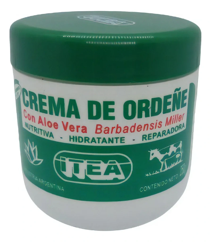 ITEA CREMA DE ORDEÑE CON ALOE VERA BARBADENSI MILLER MAS VITAMINAS A Y E  (250 GRS - POTE)