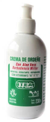 ITEA CREMA DE ORDEÑE LUBRICANTE CICATRIZANTE ANTISEPTICA CON VITAMINAS A Y E  (230 GRS. - C/DOSIFICADOR )