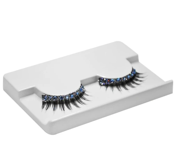 PESTAÑAS POSTIZAS C/STRASS SIN PEGAMENTO #M30 (1 PAR  - CAJA)