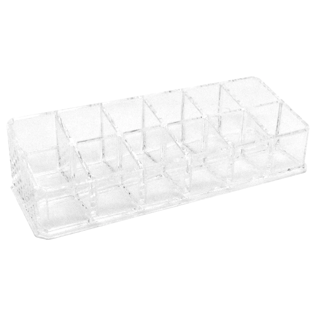 ORGANIZADOR ACRILICO CON 12 DIVISIONES  (17X6X4) (1 UND - CAJA)