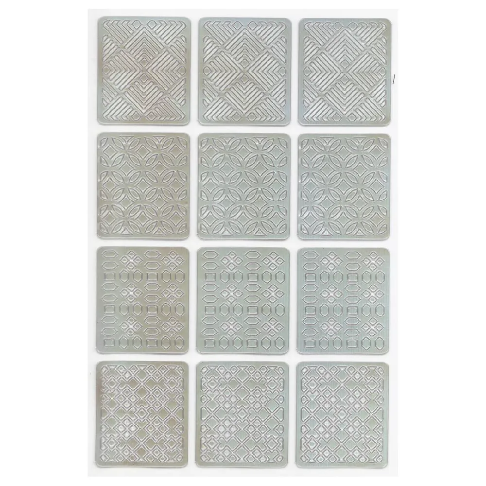 STICKERS STINCEL PARA UÑAS 506  (GRIS - 12 UND - BOLSA)