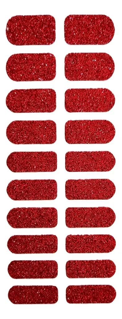 STICKER CON GLITTER  (ROJO - 20 UND - BOLSA)