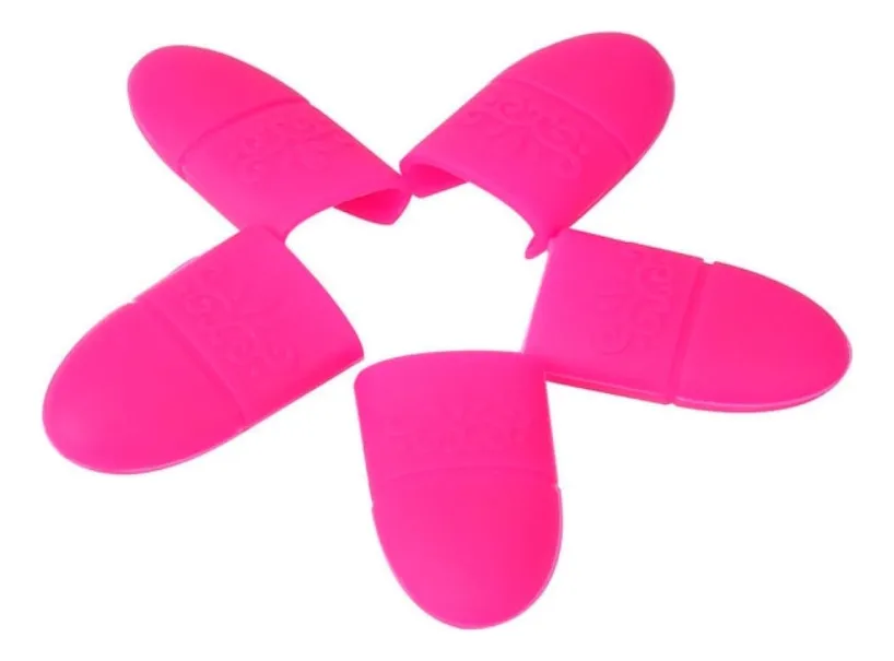 CAPUCHONES DE SILICONA P/REMOVER ESMALTE (ROSADO - 5 UND - BOLSA)